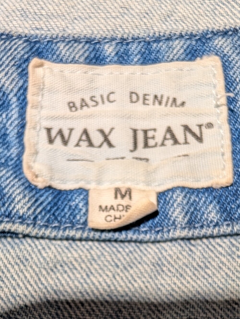 Wax Jean Light Blue Cropped Distressed Denim Jacket - Picture 2 of 7